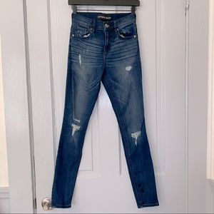 Express High Rise Jeggings in Dark Wash